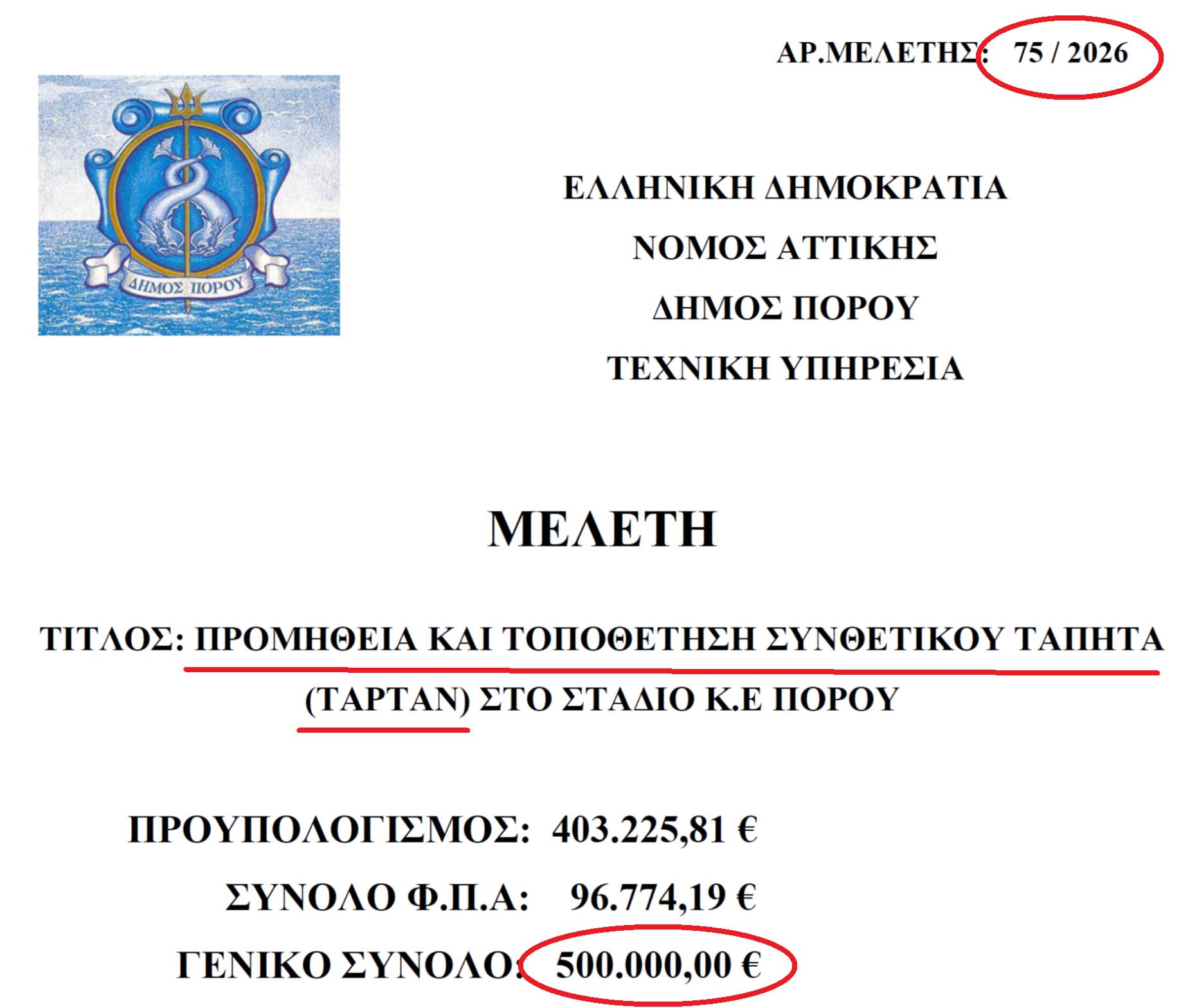 Γήπεδο Κ.Ε. Πόρος: Δεν προβλέπει παραχώρηση στον Δήμο η προγραμματική σύμβαση που υπέγραψε η Δημοτική Aρχή